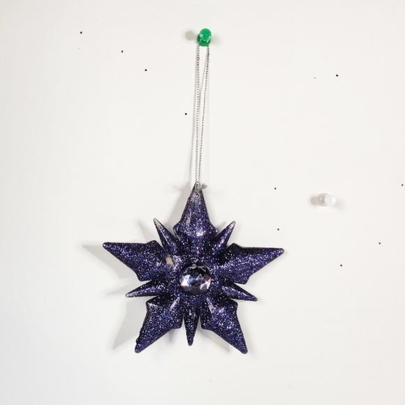 CHRISTMAS BLUE AND GREY GLITTER STAR ORNAMENT - Picture 4 of 10